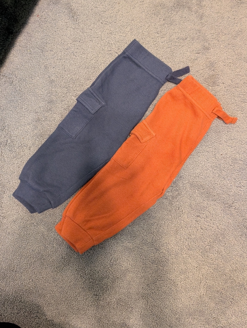 Garanimals Waffle Knit Cargo Jogger Pants - Orange and Blue 18 Months Toddler